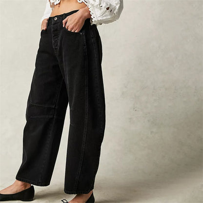 Damen High-Waist Barrel-Leg Relaxed-Fit Jeans