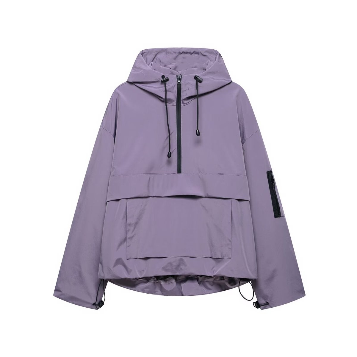 Damen Kapuzen-Anorak Windschutz Wasserabweisende Outdoorjacke - Lila
