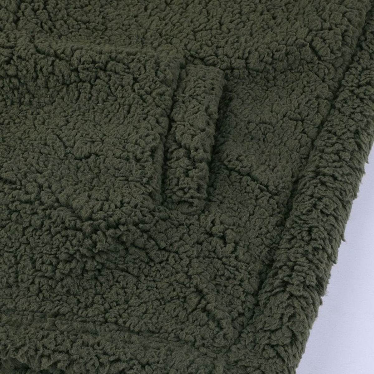 Damen Oversized Teddy-Mantel mit Kapuze und Reißverschluss