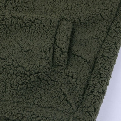 Damen Oversized Teddy-Mantel mit Kapuze und Reißverschluss