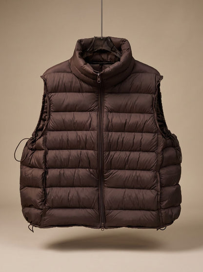 Damen Steppweste Bodywarmer mit Zweiwege-Reißverschluss Stehkragen