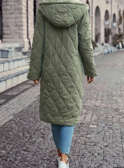 Damen Winterjacke Gesteppte Kapuzenjacke mit Reißverschluss