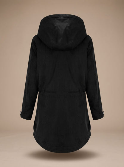 Damen Winterparka mit Fleece-Kapuze und taillierter Schnürung