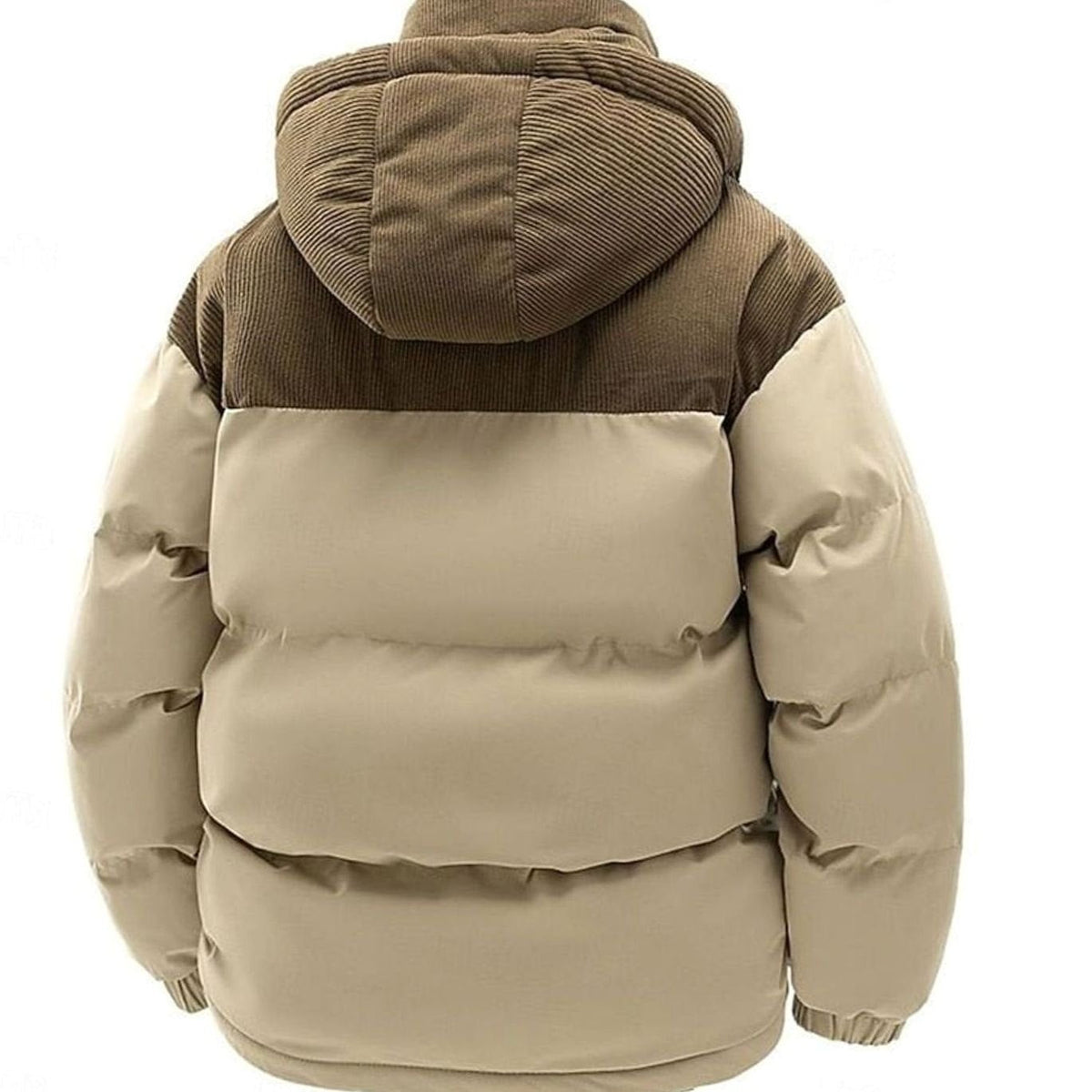 Damen Zweifarbige Steppjacke mit Kapuze Layering-Passform Winterjacke
