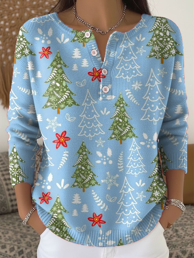 Weihnachtspullover Damen | Mit Knopfleiste 5