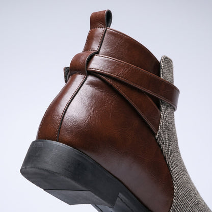 Herren Stiefeletten Verstellbare Schnalle Boots Schuhe 8