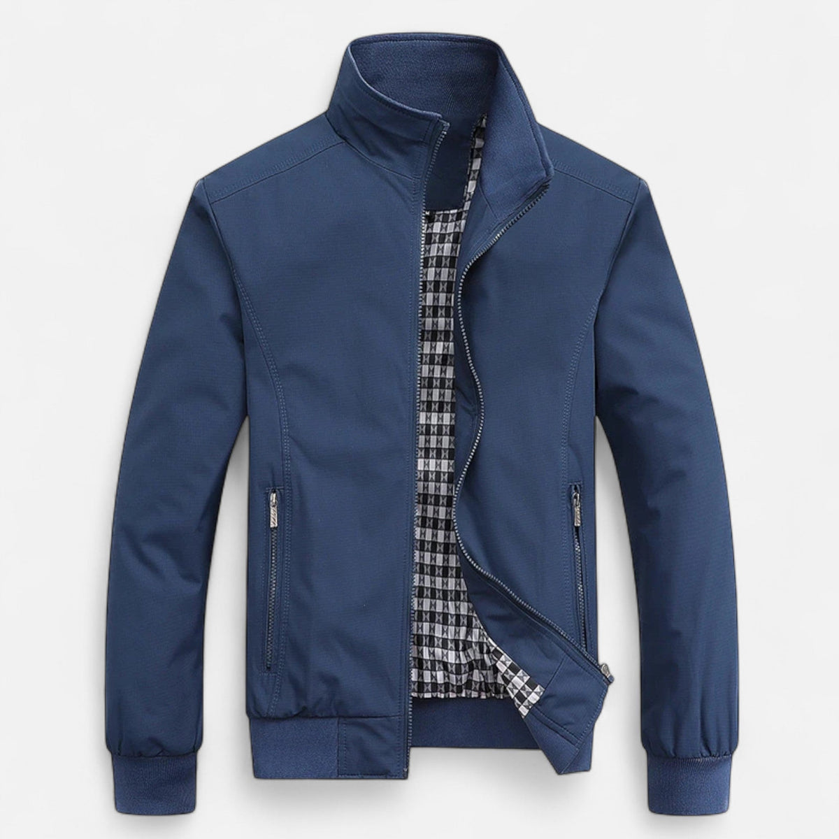 Back view of men's urban bomber jacket