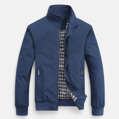 Back view of men's urban bomber jacket