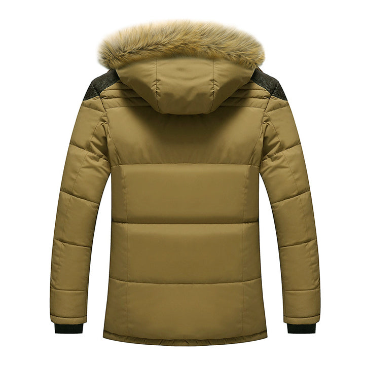 Herren Parka Wasserdicht Abnehmbare Kapuze Winterjacke 2