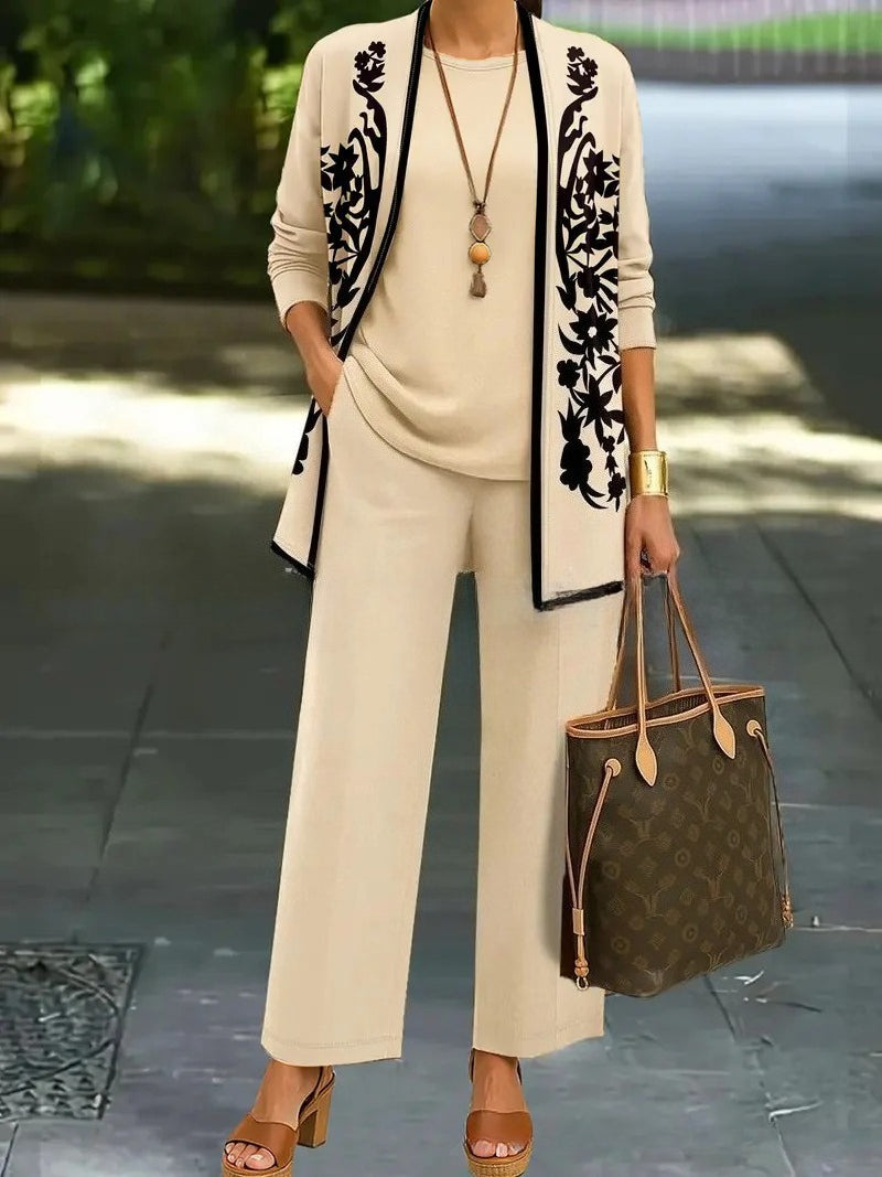 Cardigan Set Damen | 3-teilig mit Weste und Hose 29