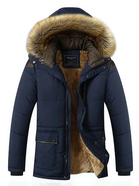 Herren Parka Wasserdicht Abnehmbare Kapuze Winterjacke 6