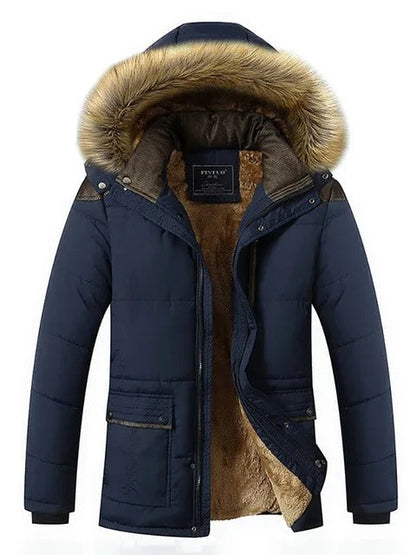 Herren Parka Wasserdicht Abnehmbare Kapuze Winterjacke 6