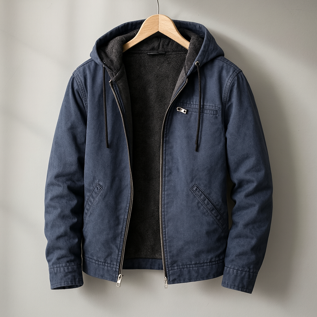 Herren Steppjacke Kapuze Winterjacke Relaxed Fit Taschen 3