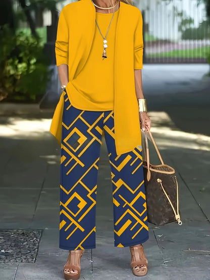 Cardigan Set Damen | 3-teilig mit Weste und Hose 11