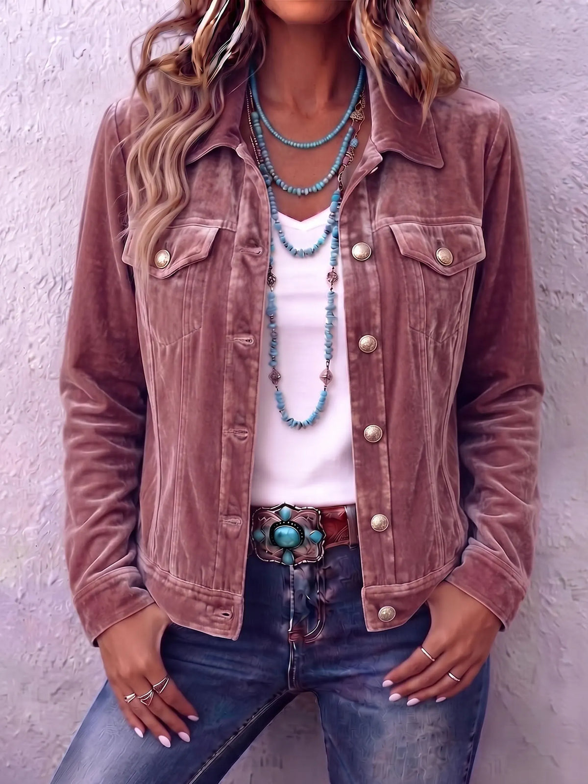 Jeansjacke Damen | Vintage-Waschung & Knopfleiste 1