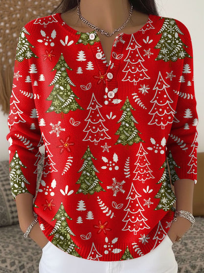Weihnachtspullover Damen | Mit Knopfleiste 6