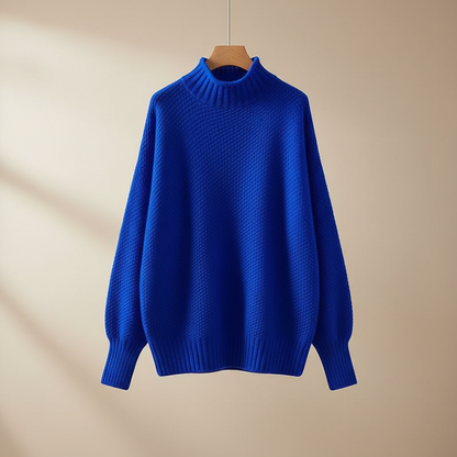 Edelma | Damen Strickpullover mit Stehkragen - Burgundy - Image 12