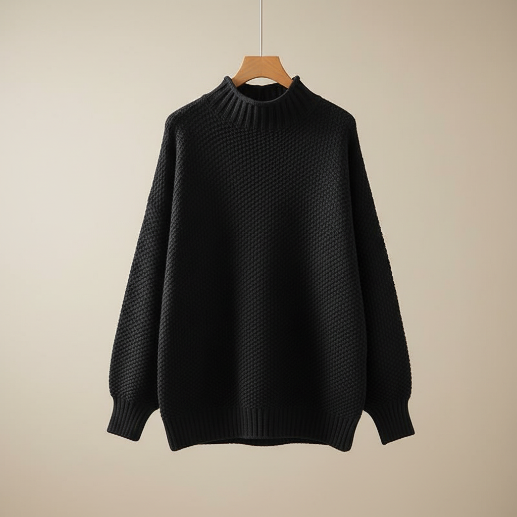 Edelma | Damen Strickpullover mit Stehkragen - Burgundy - Image 7