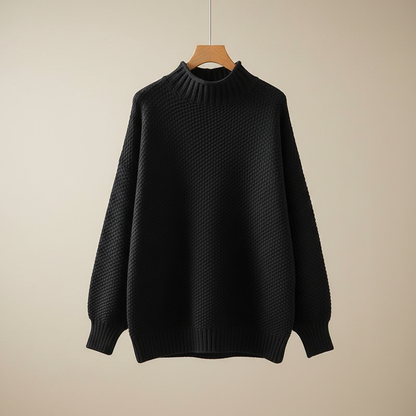 Edelma | Damen Strickpullover mit Stehkragen - Burgundy - Image 7