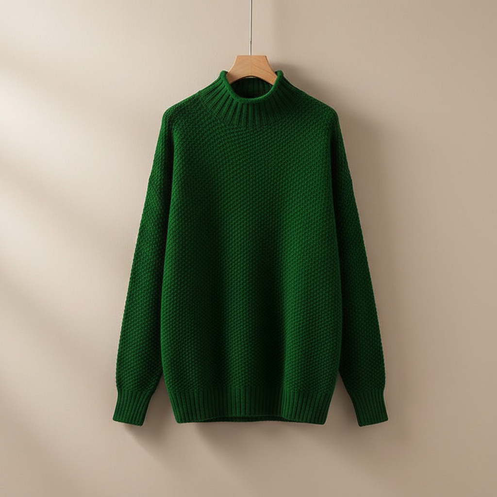 Edelma | Damen Strickpullover mit Stehkragen - Burgundy - Image 9
