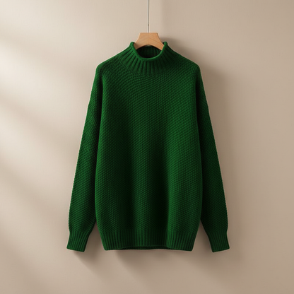 Edelma | Damen Strickpullover mit Stehkragen - Burgundy - Image 9