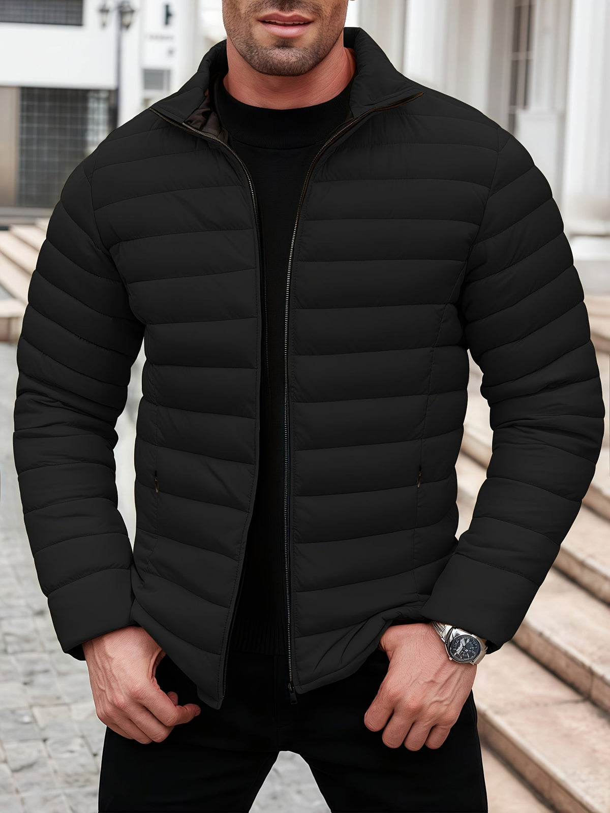 Edvald | Herren Leichte Steppjacke Winterjacke - Mustard - Image 11