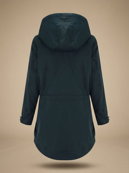 Eldvane | Damen Winterparka Fleece-Kapuze Tailliert - Black - Image 4