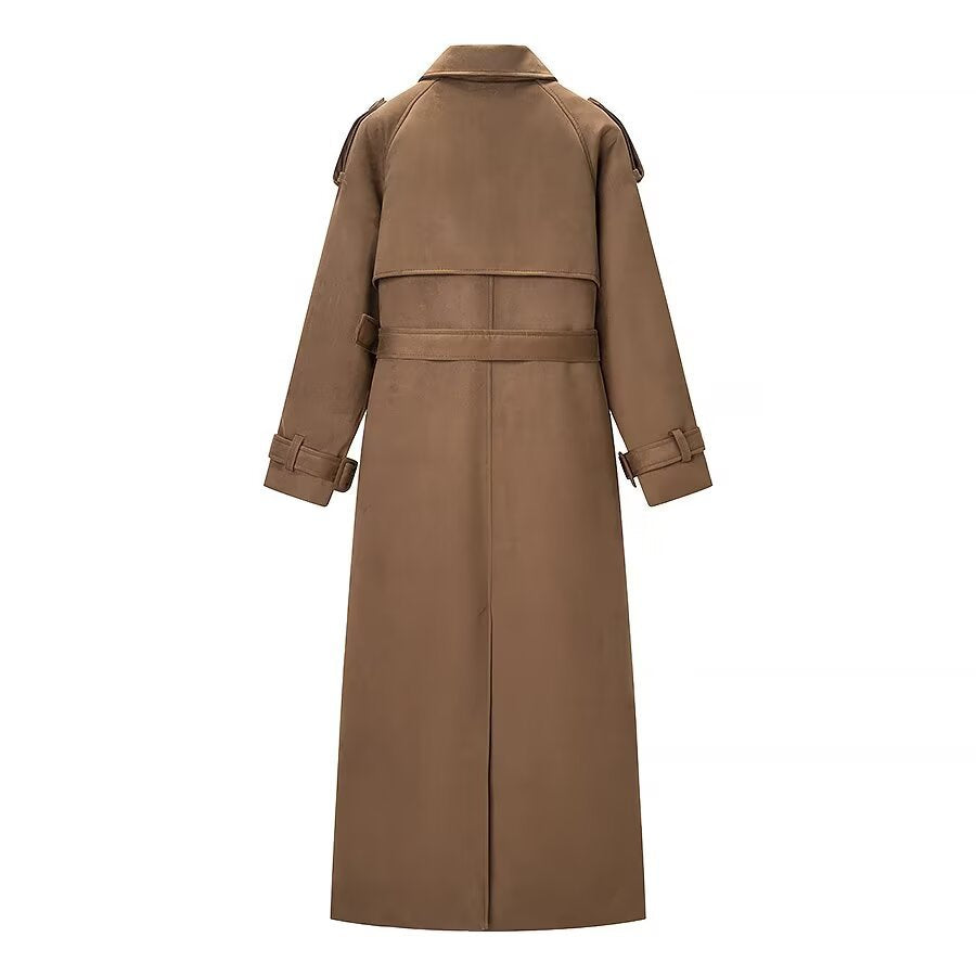 Eldvaris | Damen Langer Wintermantel Tailliert - Brown - Image 2
