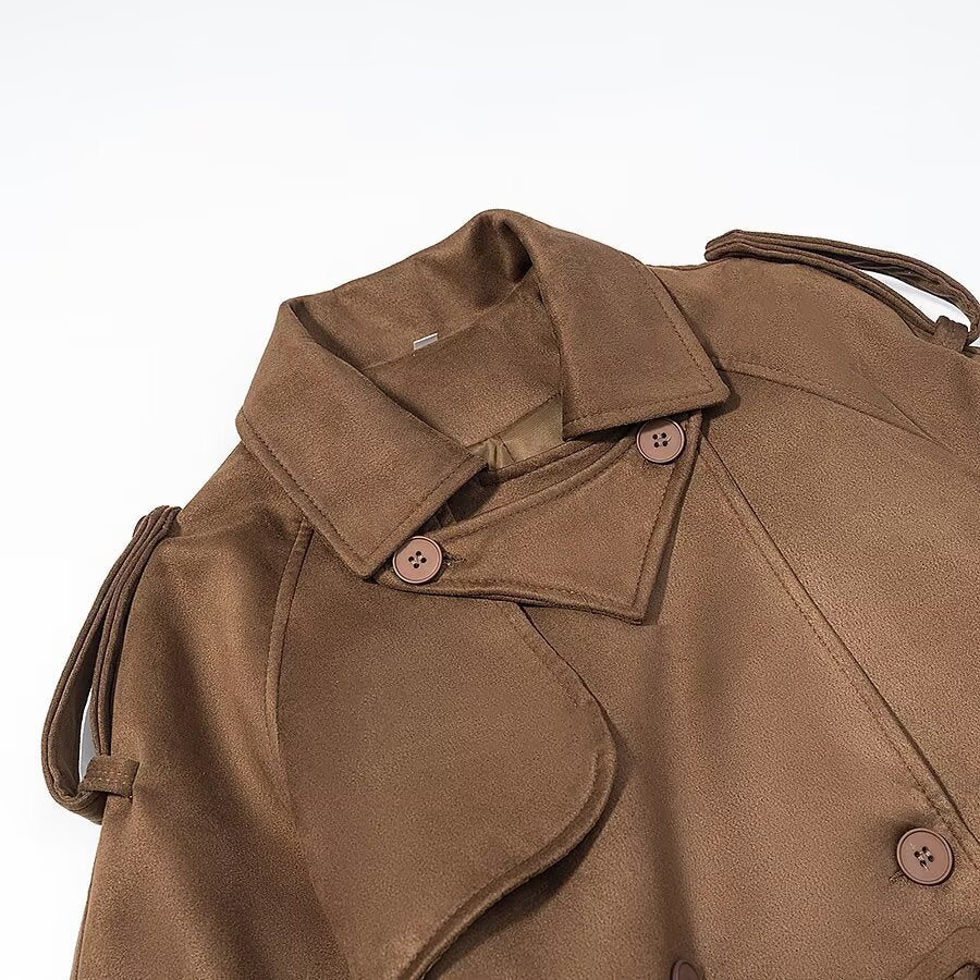 Eldvaris | Damen Langer Wintermantel Tailliert - Brown - Image 3