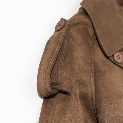 Eldvaris | Damen Langer Wintermantel Tailliert - Brown - Image 4