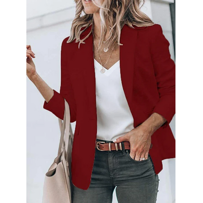 Emilia | Damen Taillierter Langarm Blazer - Beige - Image 10