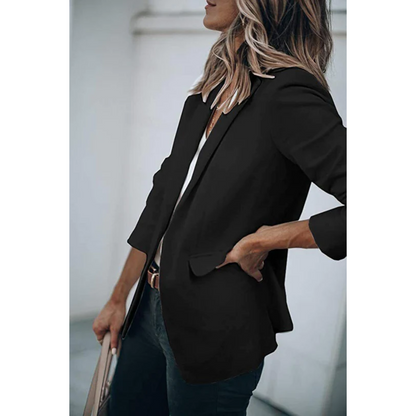 Emilia | Damen Taillierter Langarm Blazer - Beige - Image 12