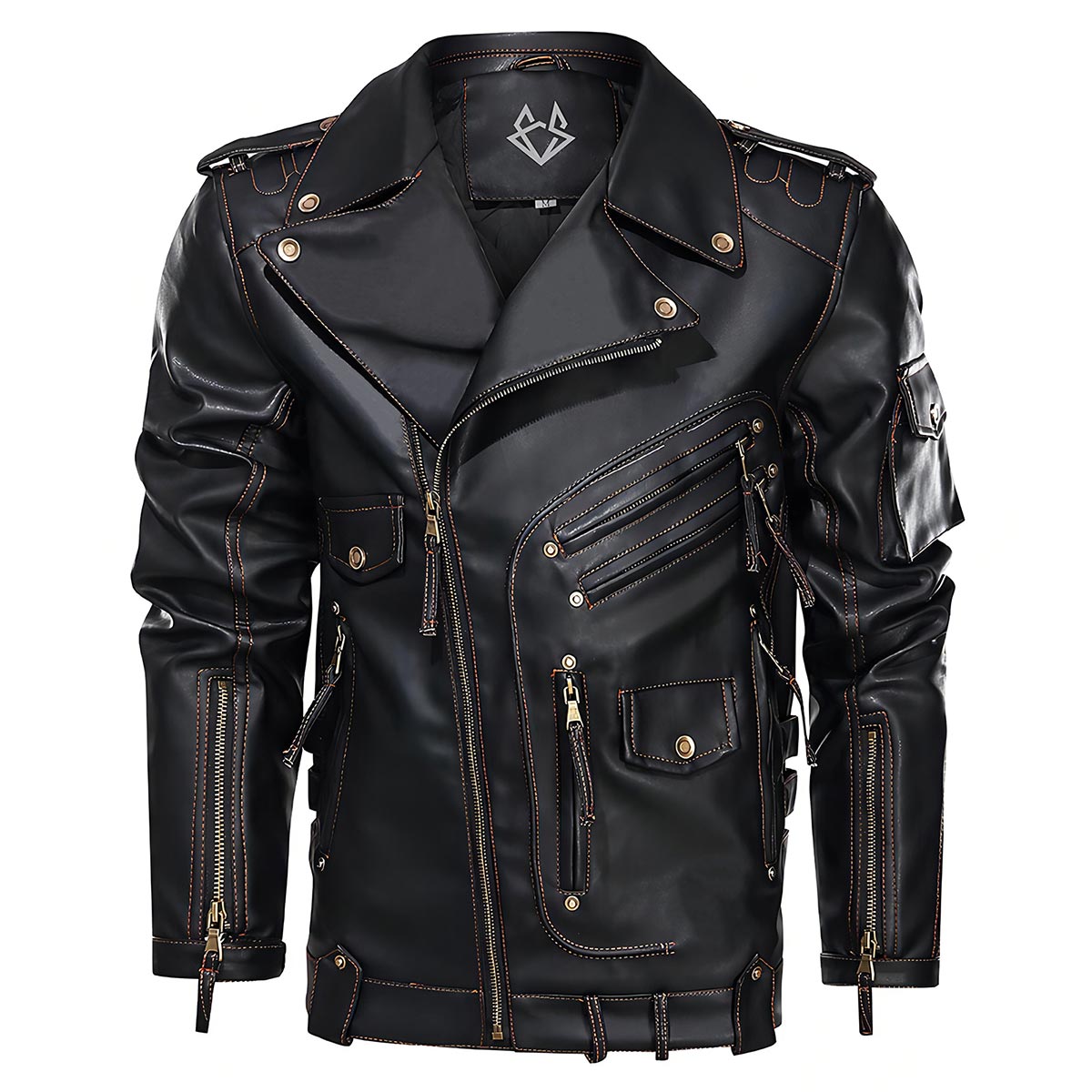 Bikerjacke Herren | Asymmetrischer Zip & Markantes Design 1
