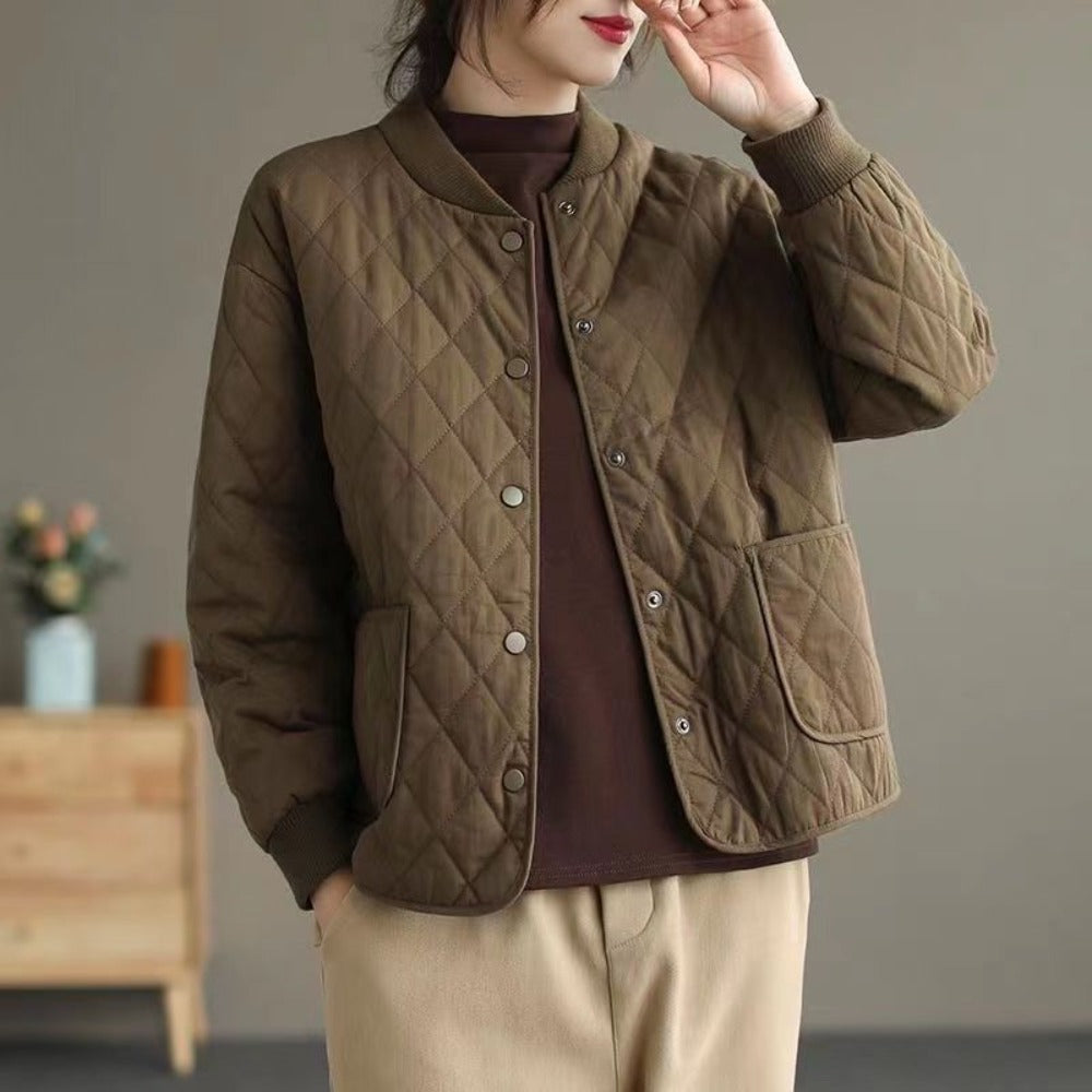 Steppjacke Damen | Knopfleiste & Taschen 1