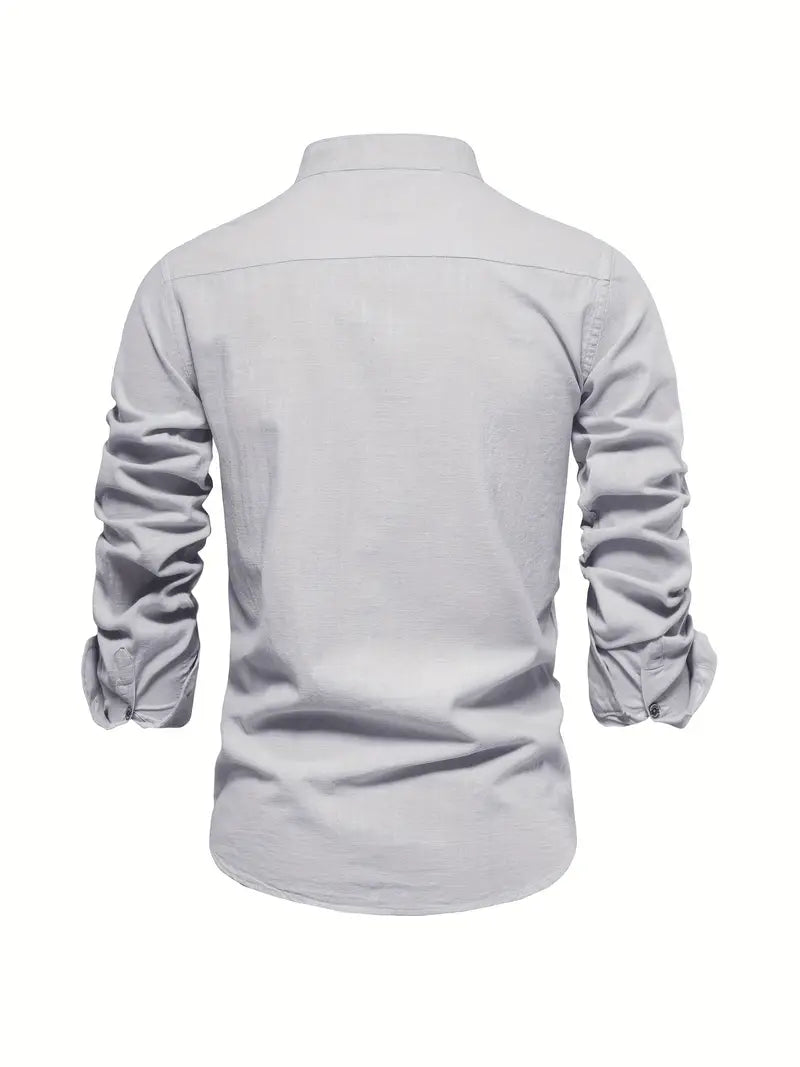 Stehkragen Hemd Herren | Slim Fit & Modernes Design 10