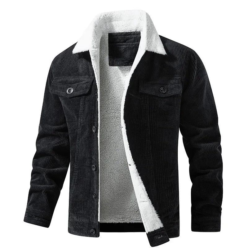Herren Bomberjacke Sherpa-Futter Windschutz Kragen Taschen 1