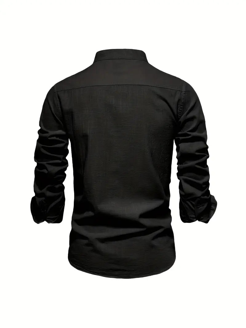 Stehkragen Hemd Herren | Slim Fit & Modernes Design 13