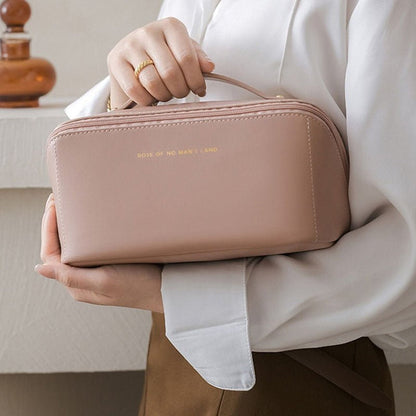 Damen Kosmetiktasche Groß Aufklappbar Innenfächer Reise 1