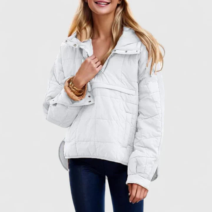 Fennara | Damen Steppjacke Oversized Pullover-Jacke - Green - Image 4