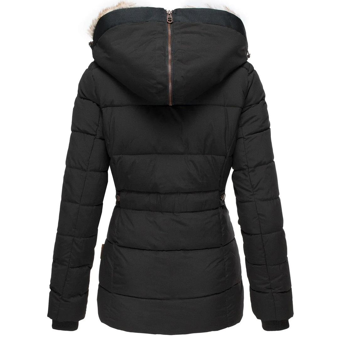 Damen Taillierte Winterjacke Kapuze Figurbetonter Schnitt 7