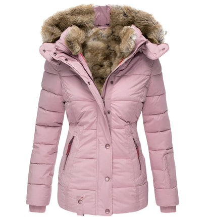 Damen Taillierte Winterjacke Kapuze Figurbetonter Schnitt 6