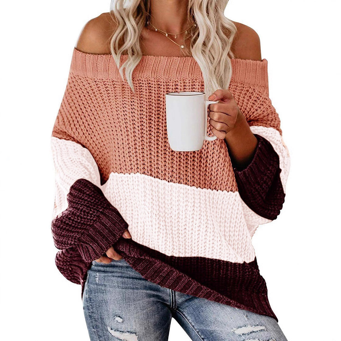 Freymund | Damen Strickpullover Off-Shoulder Oversize - Image 2