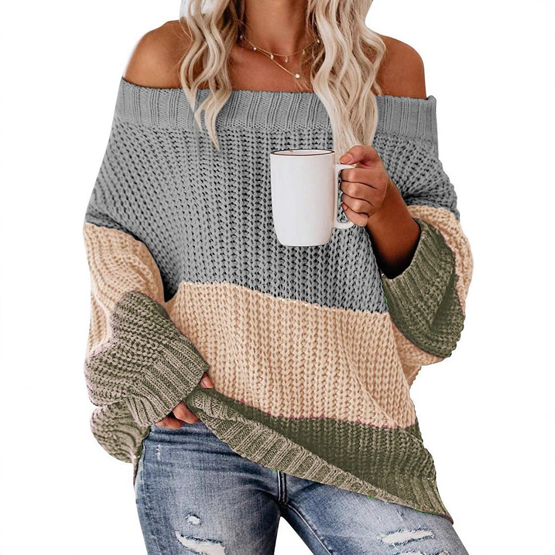 Freymund | Damen Strickpullover Off-Shoulder Oversize - Image 3