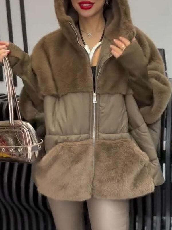 Freywind | Damen Gesteppte Winterjacke mit Kunstfellbesatz - Light Grey - Image 6