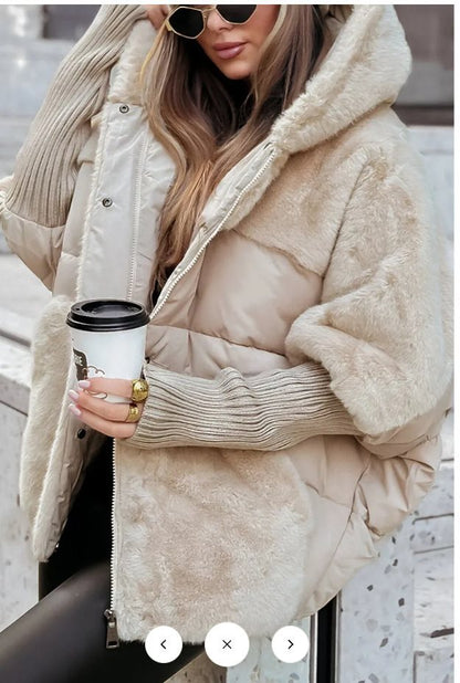 Freywind | Damen Gesteppte Winterjacke mit Kunstfellbesatz - Light Grey - Image 9