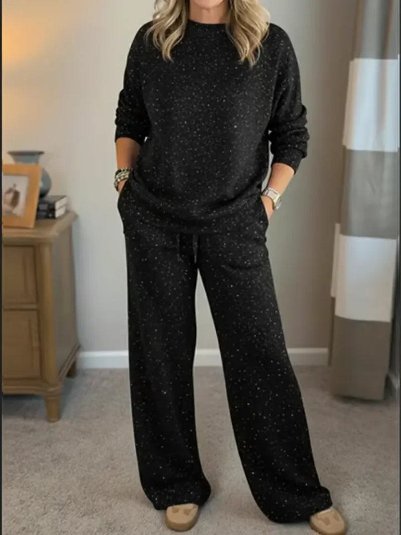 Friederun | Damen Hausanzug Zweiteiliges Loungewear Set - Red - Image 5