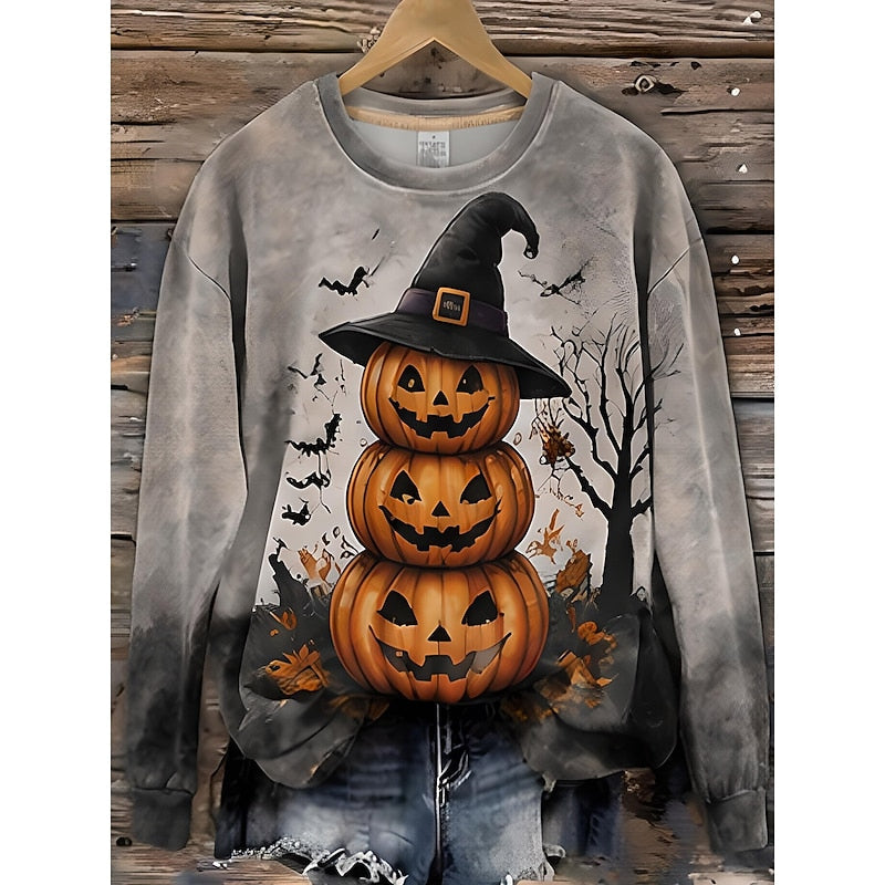 Gerdwulf | Damen Halloween Sweatshirt Gestreift mit Katze - Image 2