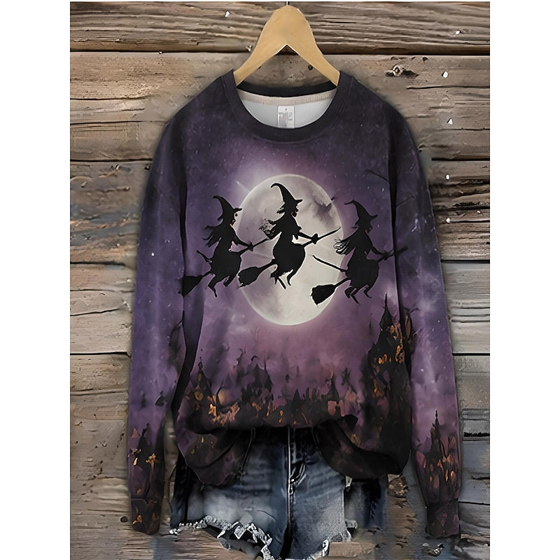 Gerdwulf | Damen Halloween Sweatshirt Gestreift mit Katze - Image 3