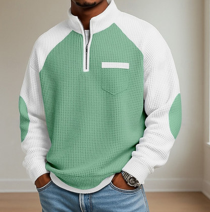 Gerlund | Herren Strickpullover mit Halbreißverschluss - Blue - Image 3