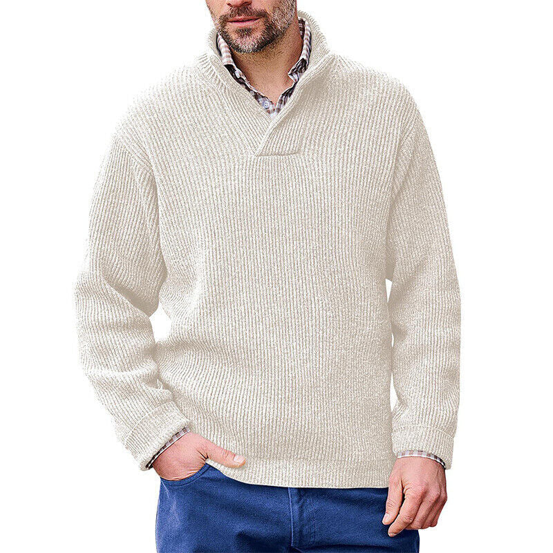Gervold | Herren Strickpullover Schalkragen Rippenstrick - Brown - Image 6